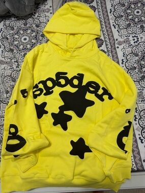 Yellow sp5der hoodie